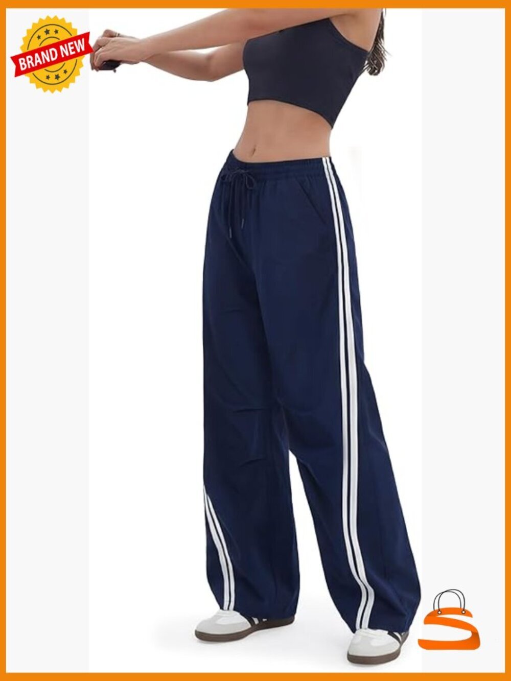 Wide Leg Track Pants Y2K Parachute Pants Tall Inseam Lightweight